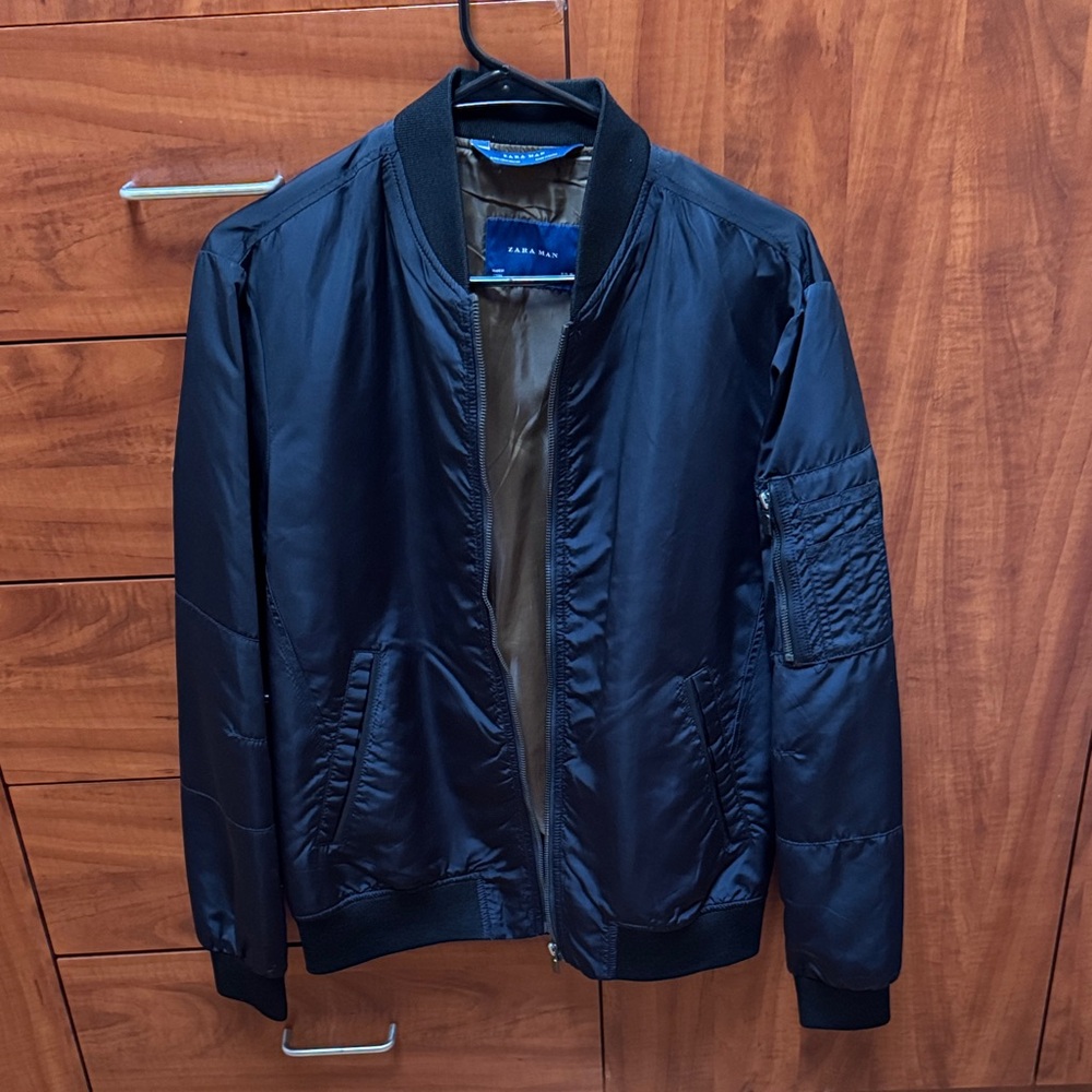 Zara Midnight Blue Bomber Jacket